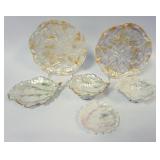 1115	ROYAL BAYREUTH LUSTRE PLATES & SMALL BOWLS, LARGEST APPROXIMATELY 9 IN