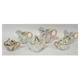1116	ROYAL BAYREUTH LUSTRE CREAMERS & COVERED DISHES, LARGEST APPROXIMATELY 5 IN HIGH