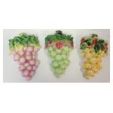 1120	ROYAL BAYREUTH GRAPE LUSTRE WALL POCKETS, APPROXIMATELY 9 1/2 IN