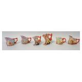 1134	ROYAL BAYREUTH CONCH SHELL CREAMERS, TALLEST APPROXIMATELY 6 IN HIGH