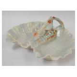 1135	ROYAL BAYREUTH SHELL DIVIDED DISH, APPROXIMATELY 11 IN X 8 IN X 5 IN HIGH