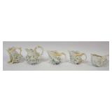 1138	ROYAL BAYREUTH LUSTRE CONCH SHELL CREAMERS, LARGEST APPROXIMATELY 5 IN HIGH