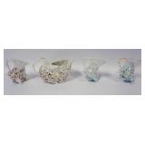 1140	ROYAL BAYREUTH LUSTRE CONCH SHELL PITCHER & CREAMERS, LARGEST APPROXIMATELY 5 1/2 IN HIGH