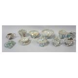 1143	ROYAL BAYREUTH LUSTRE CONCH SHELL ASSORTMENT OF BOWLS, COVERED DISHES, WALL POCKET, CUP & SAUCE