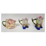 1147	ROYAL BAYREUTH FLORAL CREAMERS, TALLEST APPROXIMATELY 5 1/4 IN HIGH
