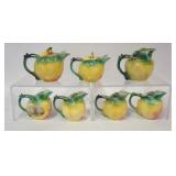1171	ROYAL BAYREUTH YELLOW/GREEN APPLE CREAMERS, TALLEST APPROXIMATELY 5 IN H
