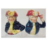 1174	ROYAL BAYREUTH BELL RINGER TOBACCO JAR AND PITCHER, LARGEST PIECE APPROXIMATELY 7 3/4 IN 