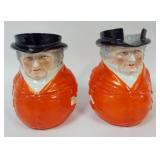 1178	ROYAL BAYREUTH COACHMAN PITCHER AND TOBACCO JAR, APPROXIMATELY 7 3/4 IN H