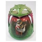 1182	ROYAL BAYREUTH VASE WITH IMAGE OF MAN SMOKING A PIPE, APPROXIMATELY 8 3/4 IN H