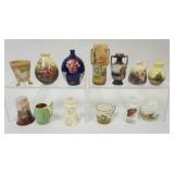 1187	ROYAL BAYREUTH GROUP OF ASSORTED VASES, SHAKERS, CUPS, TALLEST PIECE APPROXIMATELY 5 IN H