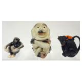 1188	ROYAL BAYREUTH MONKEY DISH, CREAMER, TOBACCO JAR, TALLEST PIECE APPROXIMATELY 6 1/2 IN H
