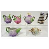 1192	ROYAL BAYREUTH GROUP OF ASSORTED CREAMERS/PITCHERS, SHELL COVERED TRINKET BOX, SEAHORSE MUG, TA