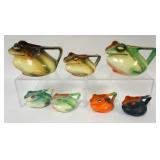 1197	ROYAL BAYREUTH FROG PITCHERS, CREAMERS, TALLEST PIECE APPROXIMATELY 5 N
