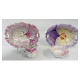 1202	ROYAL BAYREUTH PANSY BOWLS AND PITCHER, LARGEST PIECE APPROXIMATELY 9 IN X 11 IN X 2 1/2 IN