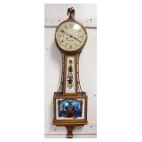 1213	CONTEMPORARY COPY ARON WILLARD BANJO CLOCK WITH REVERSE PAINTED GLASS, APPROXIMATELY 11 IN X 5 