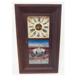 1219	CLARK GILBERT OGEE SHELF CLOCK, APPROXIMATELY 16 IN X 5 IN X 26 IN