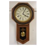 1225	REGULATOR WALL CLOCK, APPROXIMATELY 17 IN X 5 IN X 32 IN H