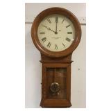 1228	CHELSEA WEIGHT DRIVEN WALL CLOCK, APPROXIMATELY 16 IN X 5 IN X 34 IN 