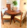 Cute table w/ 4 plaid chairs and table leaf