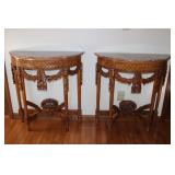 20th Cen. Half Moon Marble Top 20th Cen. Half Moon Marble Top
