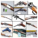 Military and other rifles, shotguns, handguns, revolvers, pistols