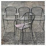 (4pc) IRON ARMCHAIRS | Four iron arm chairs Dimensions: h. 33 x w. 26 x l. 22-1/2 in
