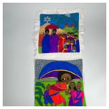 (2pc) ETHEOPIAN PILLOWCASE & OTHER | Ethiopian sewn pillowcase marked "Made in Ethiopia By Nacoe J" 