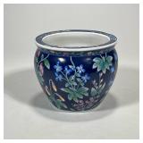 Chinese Blue Planter | Dimensions: h. 5.5 x dia. 6.5 in