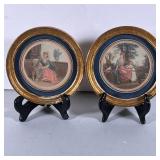 (2pc) Pair Framed Prints | Dimensions: dia. 5 in (Approx.)