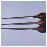 (3pc) LETTER OPENERS | Lot of 3 metal letter openers labeled “Richard Ranft. N.Y. / J.D. Weickert Ge