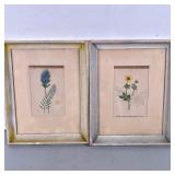 (2pc) Pair Floral Engravings | Dimensions: h. 9.5 x w. 7.5 in (Overall)