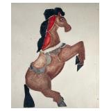 PAULINO KOLSTAD PASTEL | Folk Horse Pastel on Paper 21 x 17 in. sight Signed, titled, and dated "2/7