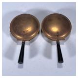 (2pc) Farber Bros Porringers | Two brass Porringers by Farber Bros, New York. Dimensions: l. 10.25 x