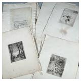 LARGE LOT SKETCHES & PRINTS | Large lot of small prints & sketches
