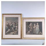 (2pc) VICTORIAN CHILDREN PRINTS | Set of 2 different framed prints showing Victorian children with d