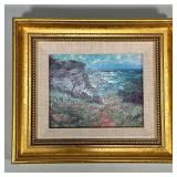 SEASIDE OIL PAINTING | Untitled Oil on canvas 5.5 x 7 in. Canvas Dedication on verso Dimensions: w. 