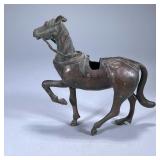 BRASS HORSE SCULPTURE | Hollow brass horse sculpture with opening for saddle Dimensions: h. 11 x w. 
