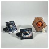 (3pc) Decorative Nightlights | Glass and metal Dimensions: h. 6 x w. 4 in (largest)
