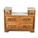 ANTIQUE VICTORIAN MARBLE TOP VANITY DRESSER DRY SINK
