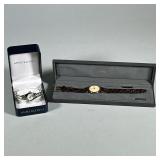 (2pc) Ladies Watches By Anne Klein And Lassale | Silver Anne Klein watch with bracelet strap and gol