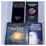 (4pc) Space Books & Tapes | Invluding "The Voyager Odyssey" VHS and Isaac Asimov "Voyage to the Oute