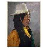 Jim Spillane (American, 1950s-) Photograph - "Tibet" | Portrait/side profile of a young man with lon
