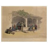 David Roberts (Scottish, 1796-1864) - "The Coffee Shop of Cairo" | Scene of a bustling coffee shop i