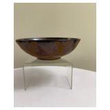 Studio Pottery - Red Clay Bowl | Studio pottery of a red clay ceramic bowl with a greenish-grey glaz