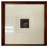 Joop Vegter (Danish, 1931-2017) Mezzotint - "Strawberry" | Strawberry on a dark background. Mezzotin