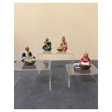 (4pc) Egyptian Clay Figurines | Vintage Egyptian hand-sculpted clay figurines, depicting every day s