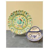 (2pc) Ceramic Pottery - Italian & Portuguese | Italian and Portuguese ceramic pottery, including: It