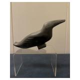 Inuit Figurine (Canadian) - Bird | Stone carving of a bird with a long beak. Soapstone carving Signe