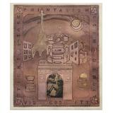 Brooke Bulovsky Cameron (American, 1941-), Etching - "Pointalism" | Cityscape, likely Paris, featuri