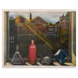 Handblown Art Glass Bowl | Handblown art glass bowl with blue and white swirl pattern.